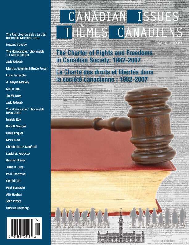 The Charter of Rights and Freedoms in Canadian Society: 1982-2007